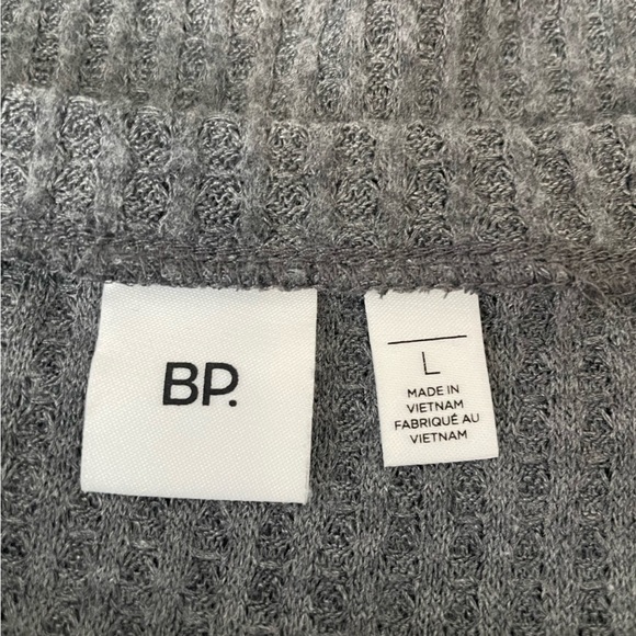 BP Grey Waffle Knit Long Sleeve Top Size Large - Picture 3 of 4